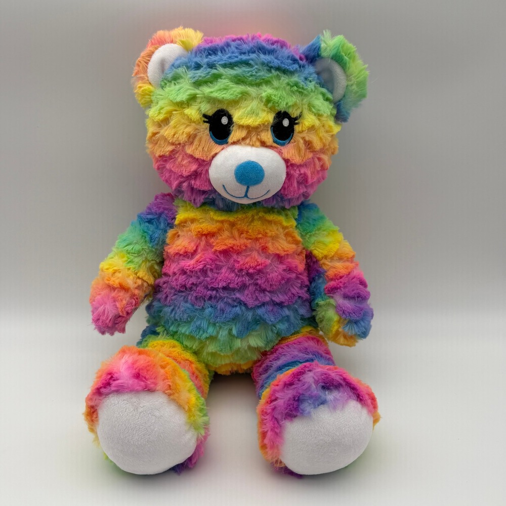 Build-A-Bear Rainbow Swirl Party Bear Colorful Plush Stuffed Animal Stuffy Teddy - Picture 1 of 3